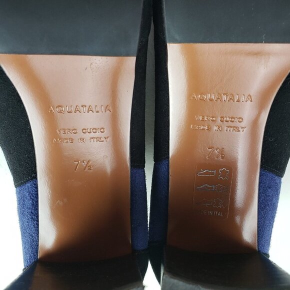 Aquatalia Vale Stretch Ankle Boot Womens 7.5 Black Suede Heeled Pull On Italy - Picture 12 of 15